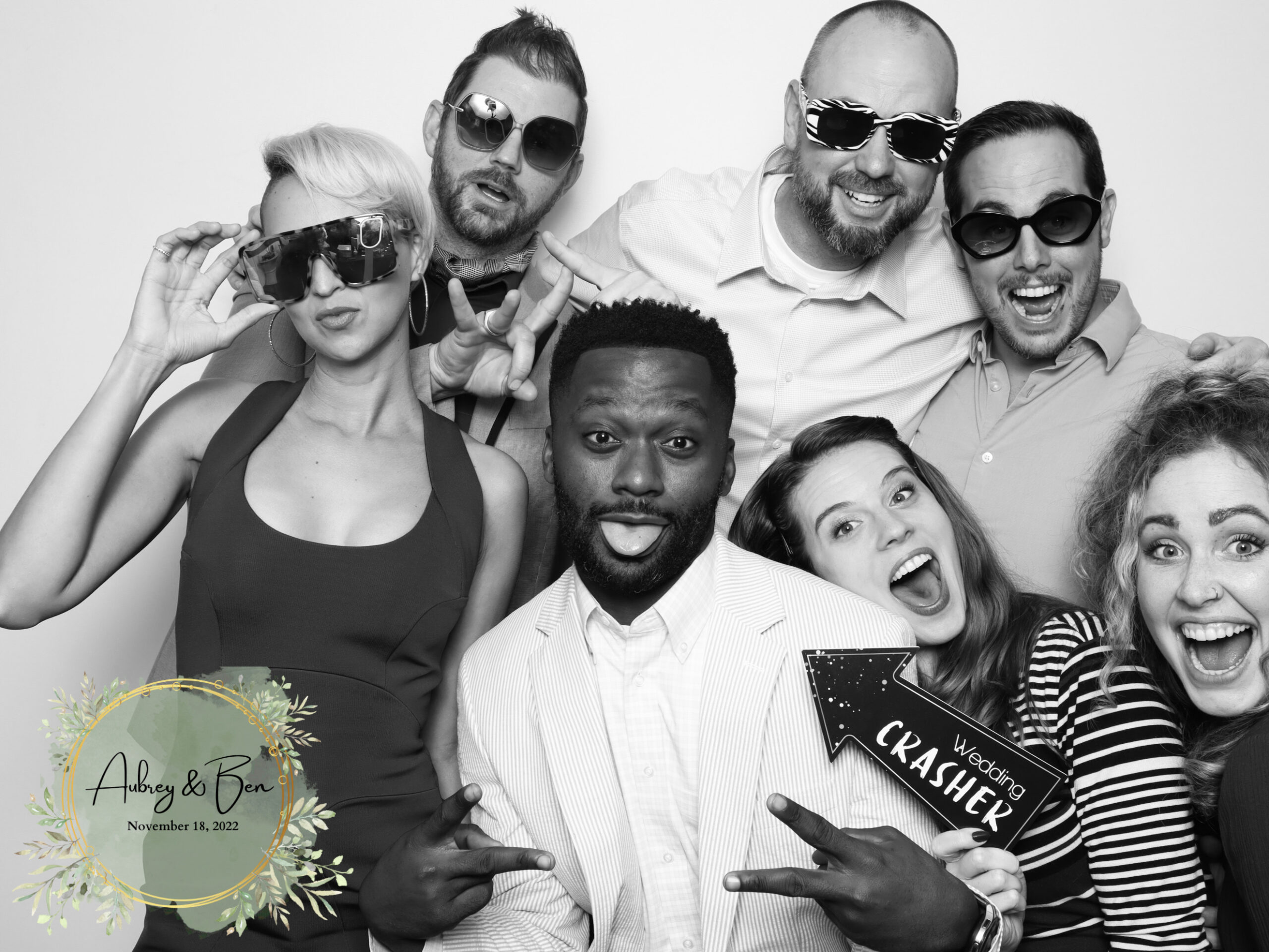 Photo booth attendant setting up branded photobooth rental at Orlando rooftop event