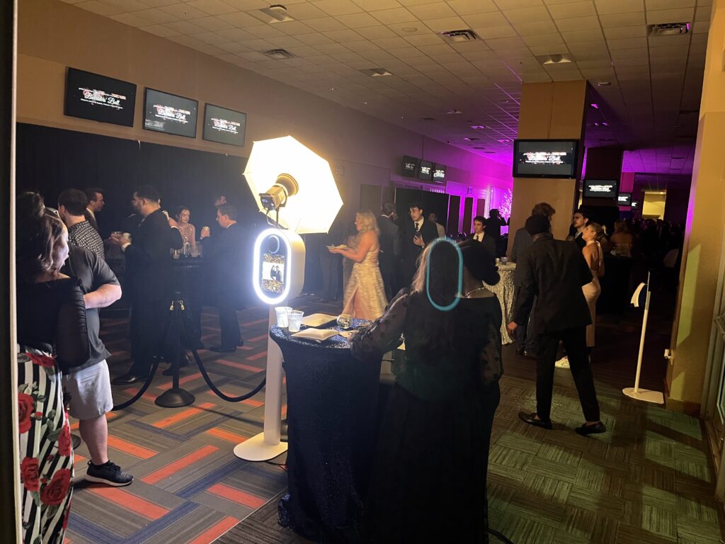 photo booth in action at a branded Florida event