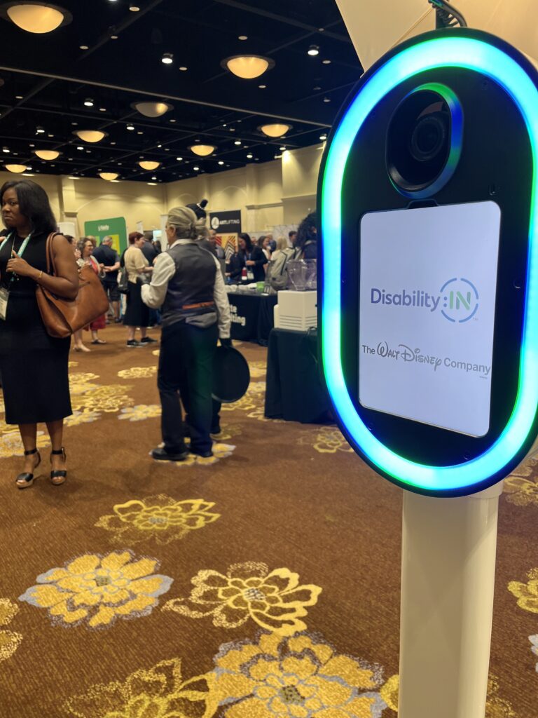Branded photo booth activation at a corporate Florida event