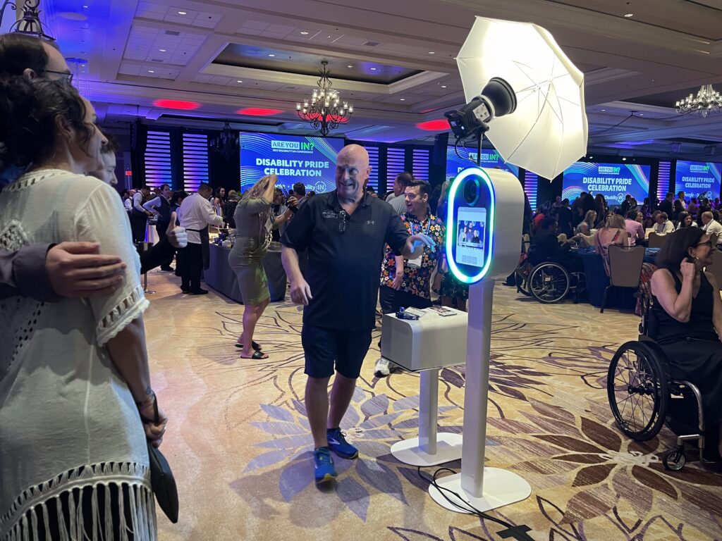 Photo booth setup for a corporate event