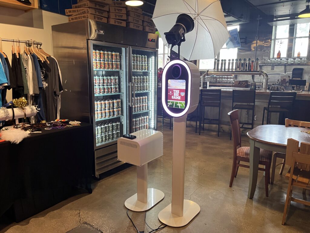 Custom-branded touch screen photo booth setup in Florida