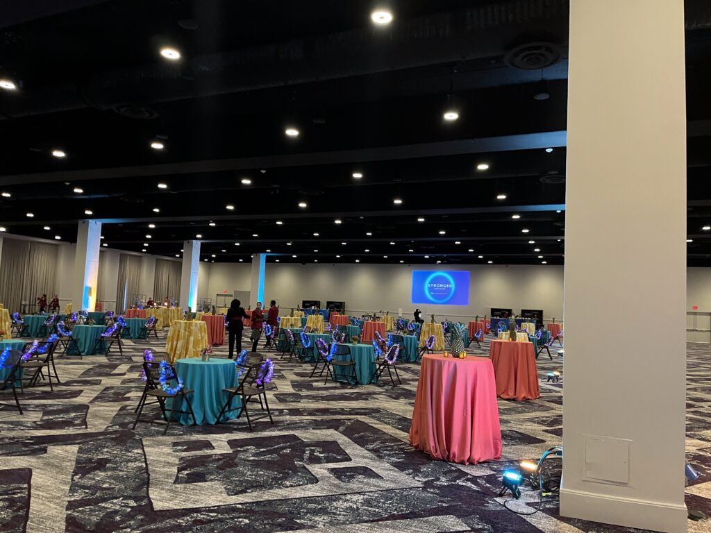 Guests using a photo booth at a Florida business conference