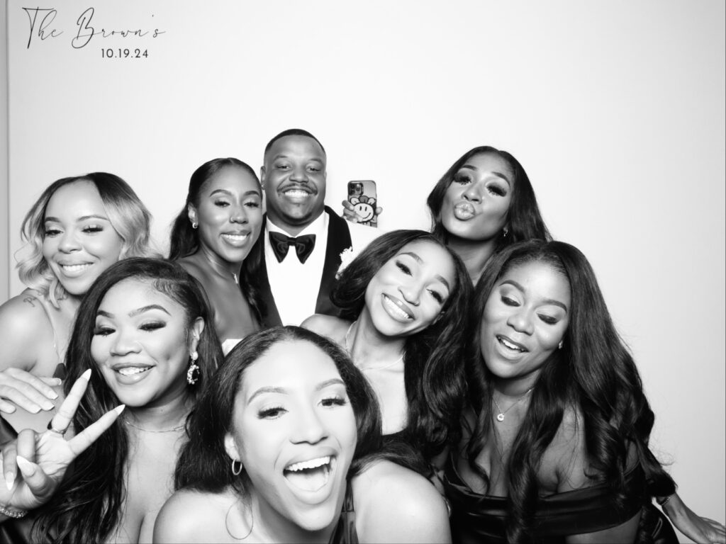 360 photo booth rental setup in action at a corporate event