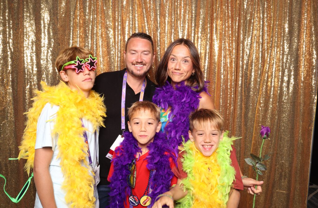 Custom photo booth backdrop and print layout at Orlando wedding