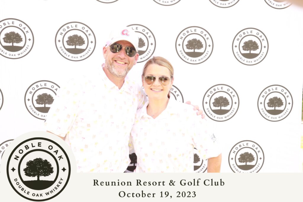 Digital photobooth rental at corporate event with branded overlay