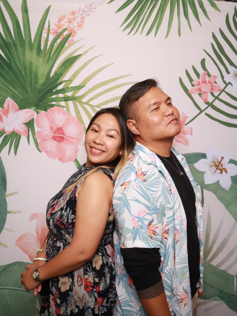 Guests interacting with digital photo booth at an Orlando event