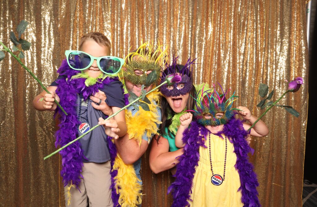 Stylish 360 photo booth setup at an evening party