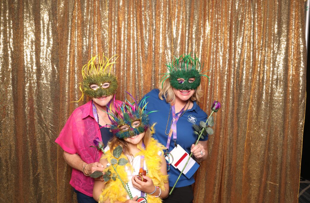 Sleek photo booth capturing photos of guests at a corporate event in Central Florida