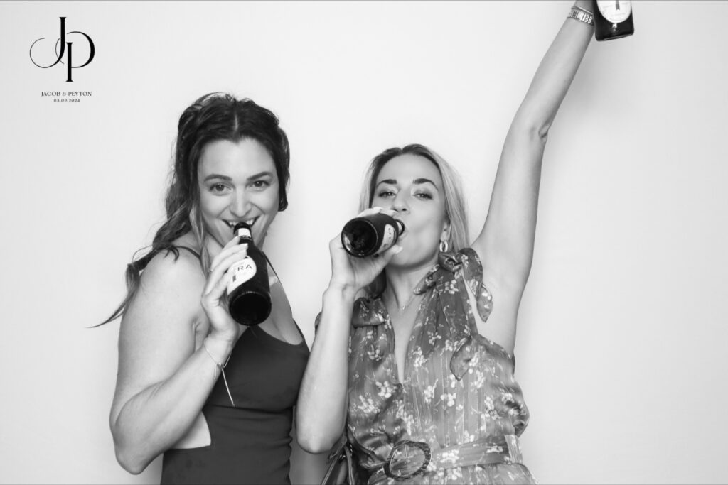 Custom branded photo booth at Bella Cosa Lakeside wedding
