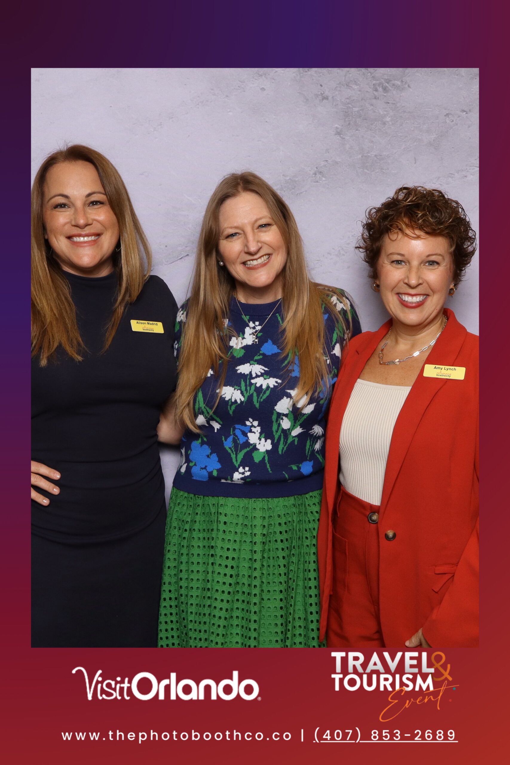 Corporate Photo Booth Rental: Branded photo booth at Visit Orlando trade show activation